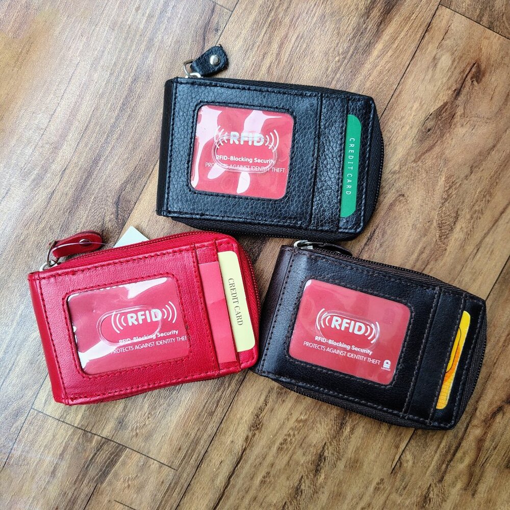 Genuine Leather Palm Wallet for Women with RFID Blocking